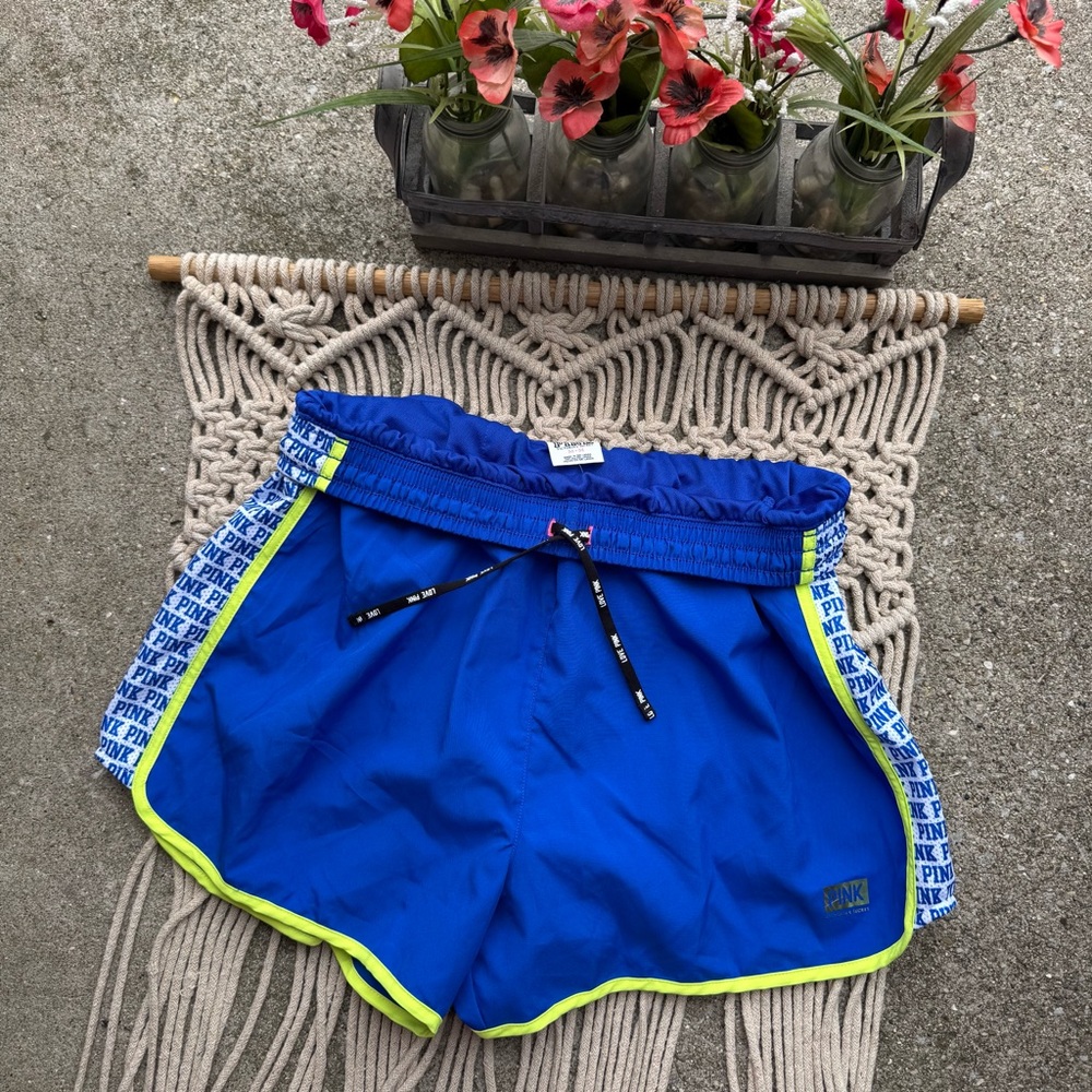 NWT PINK Victoria’s Secret Blue Athletic Shorts Size Medium